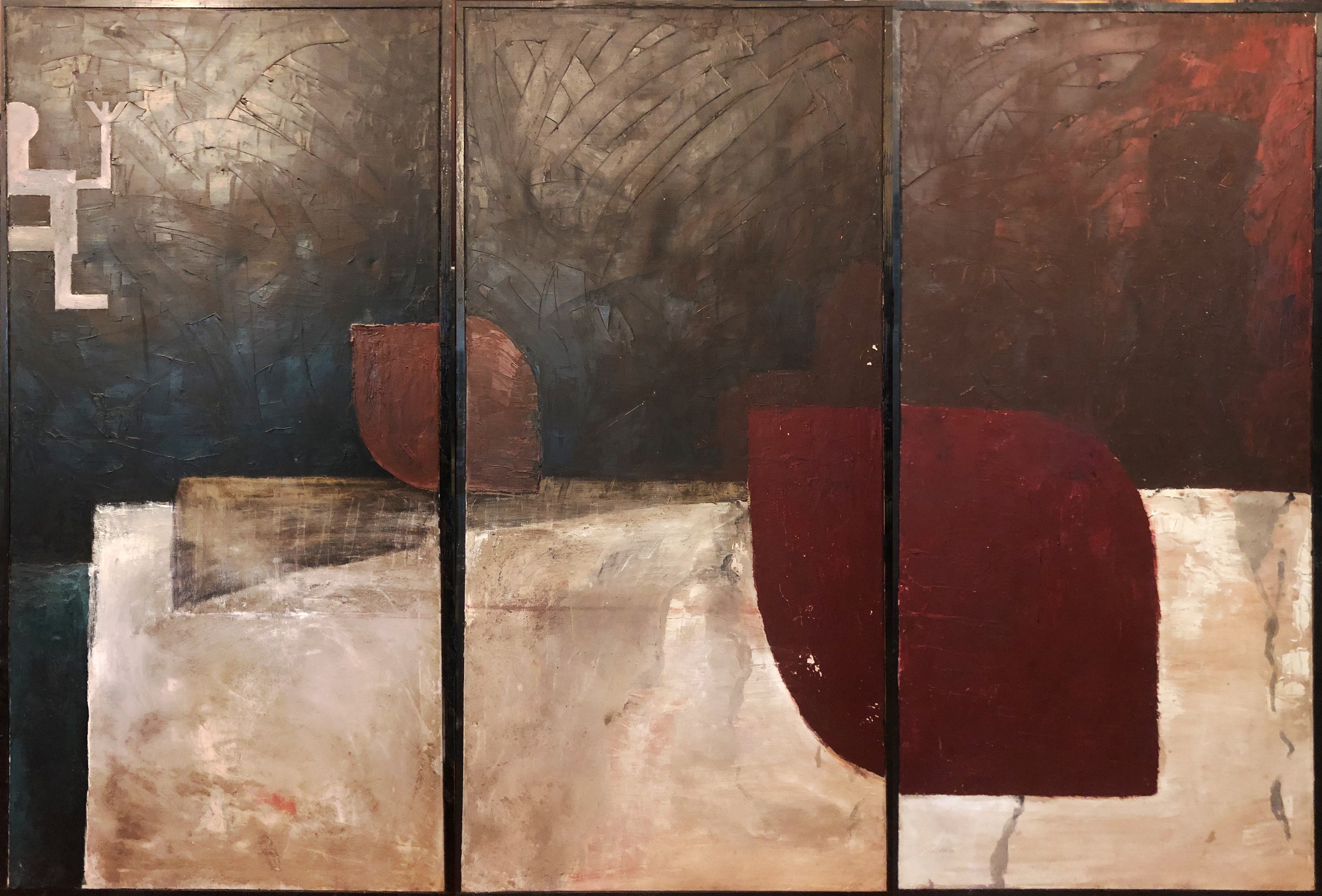 Die Schoepfung - Oel ErdeAscheTaubendreck on canvas - 300x180-Triptychon